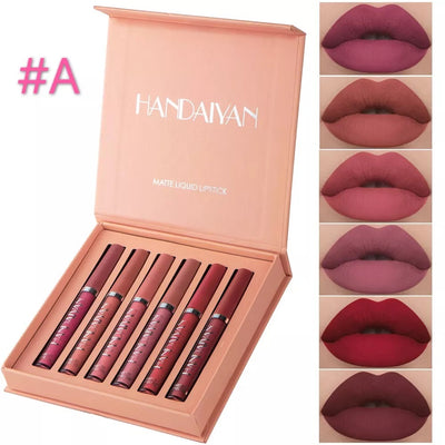 Set 6 rujuri mate rezistente la transfer, Handaiyan, 2.5 ml A-Z Beauty Skin