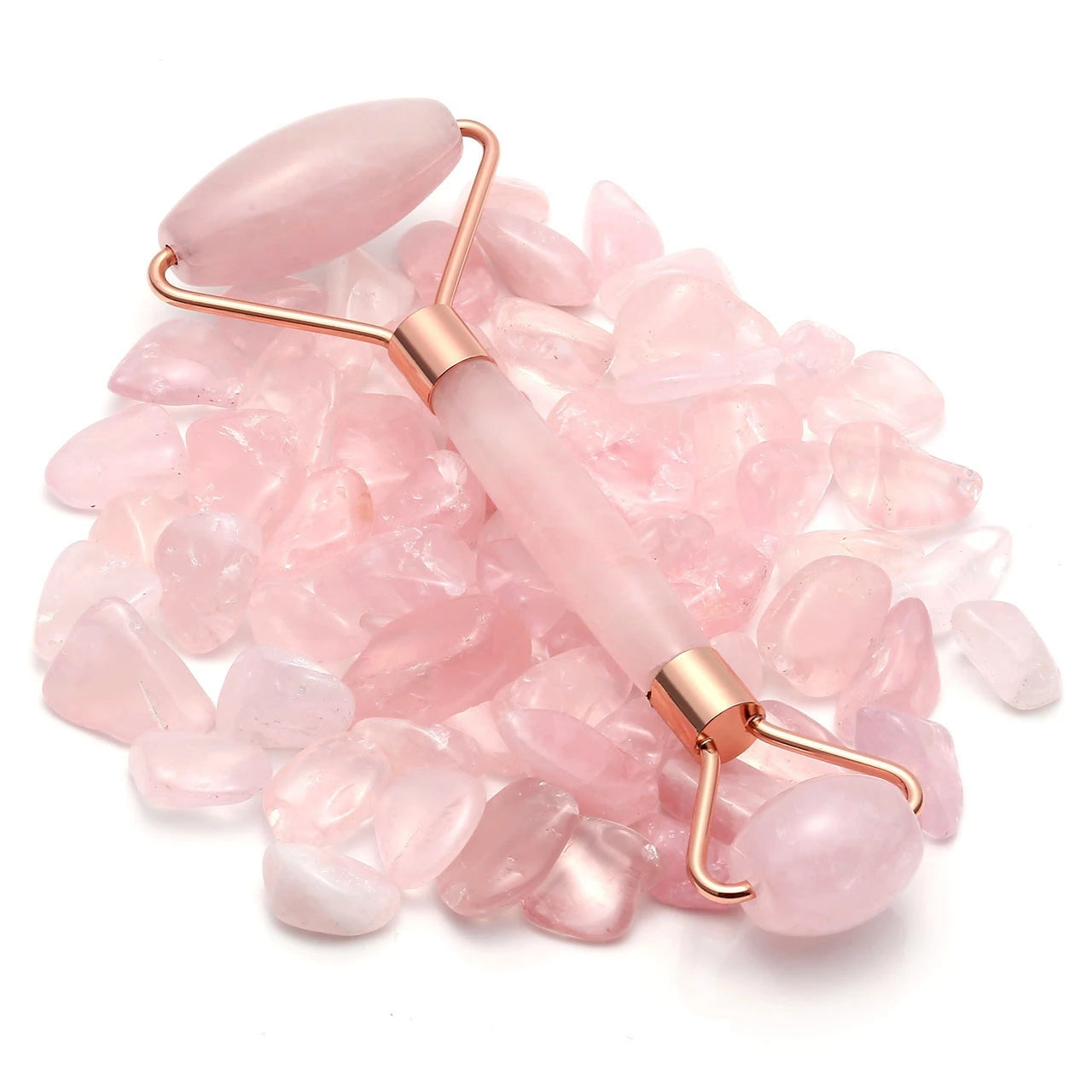 Rola dubla din cuart natural, roz