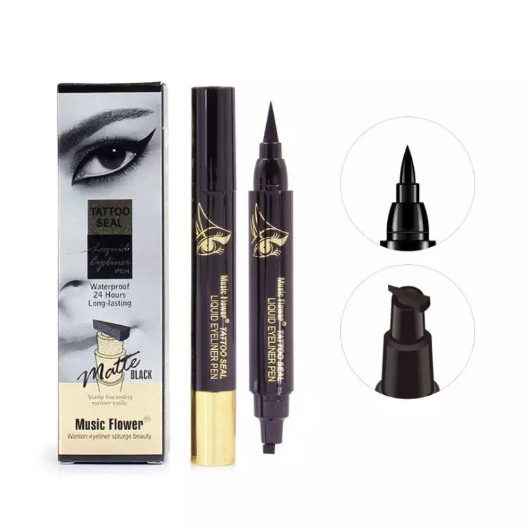 Eyeliner Lichid tip Carioca, cu Stampila 2 in 1, Music Flower, 4.5ml