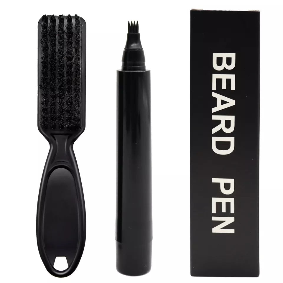 Kit Perie si Creion contur/umplere, pentru barba si mustata, Pen Beard