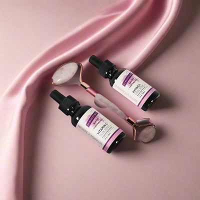Set anti aging, Rola din Cuart si Ser Facial 2x 30 ml, AZ Beauty Skin