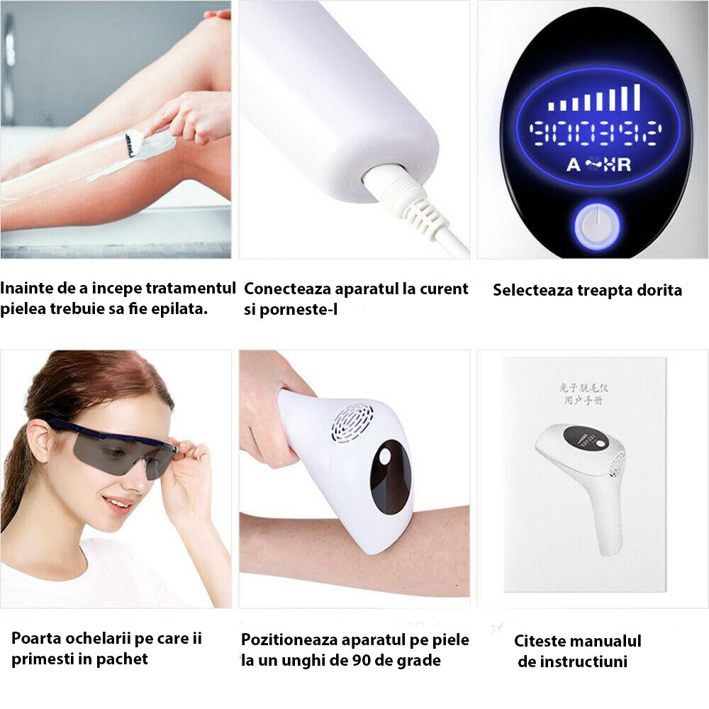 Epilator IPL, 900 000 impulsuri A-Z Beauty Skin